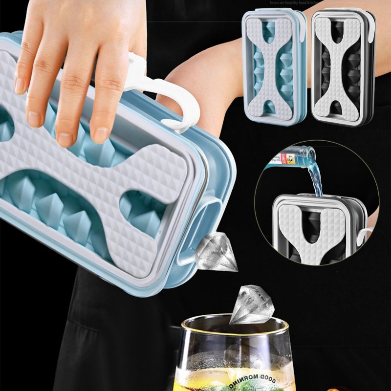 2in1 Portable Silicone Ice Ball Mold Ice Maker Water Bottle Ice Cube Mould Bottle Creative Ice Ball Diamond Curling Summer Kitchen Gadgets - Just4U