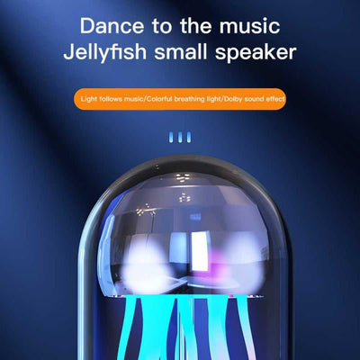 Creative 3in1 Colorful Jellyfish Lamp With Clock Luminous Portable Stereo Breathing Light Smart Decoration Bluetooth Speaker - Just4U