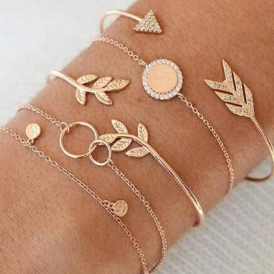 Elegant Set of bracelets with bead chains - Just4U