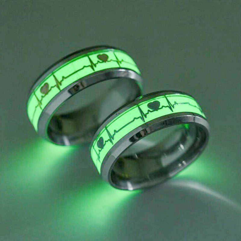 Heart-shaped Rings Luminous At Night Lovers Ring Valentine's Day Gift Jewelry - Just4U