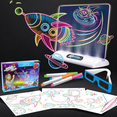 Magic 3D Drawing Board LED Light Effects Puzzle Drawing Pad Kids Painting Educational Toys Children Grow Playmates Creative Gift - Just4U