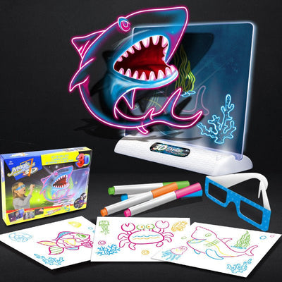 Magic 3D Drawing Board LED Light Effects Puzzle Drawing Pad Kids Painting Educational Toys Children Grow Playmates Creative Gift - Just4U