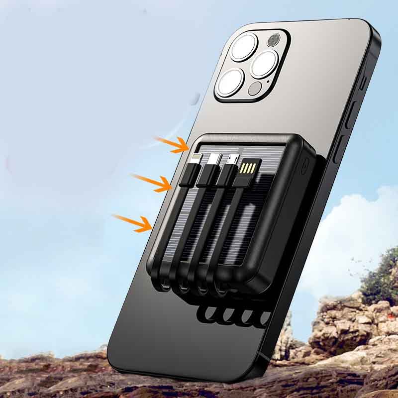 Mini Portable Power Bank With Solar Cable - Just4U