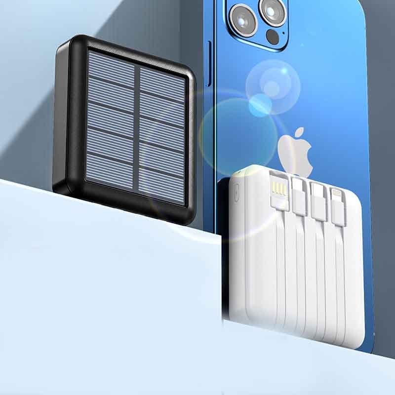 Mini Portable Power Bank With Solar Cable - Just4U