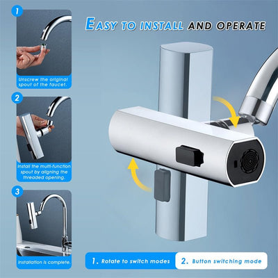 Multifunctional 3-in-1 kitchen faucet outlet - Just4U