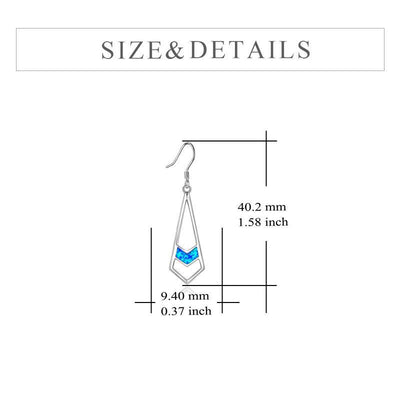 Opal Earrings Sterling Silver Opal Dangle Drop Earrings Gifts for Women Girls - Just4U