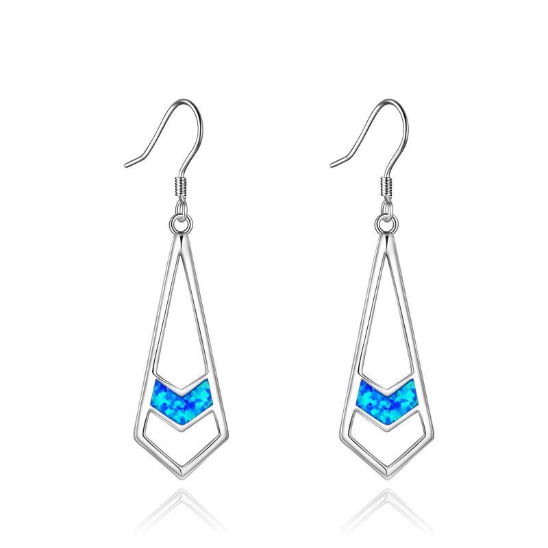 Opal Earrings Sterling Silver Opal Dangle Drop Earrings Gifts for Women Girls - Just4U