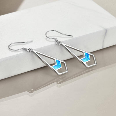 Opal Earrings Sterling Silver Opal Dangle Drop Earrings Gifts for Women Girls - Just4U