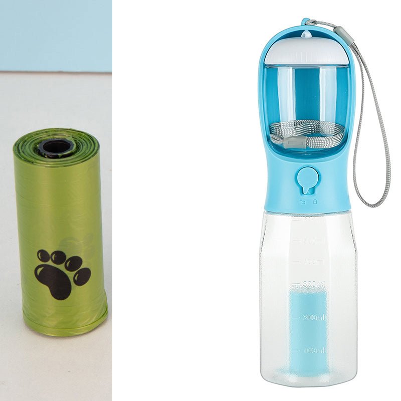 Portable Cat Dog Water Bottle Food Feeder Drinker Poop Dispenser 3 In 1 Leak-proof Multifunctional Dog Water Bottle Pet Products - Just4U