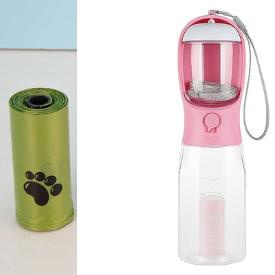 Portable Cat Dog Water Bottle Food Feeder Drinker Poop Dispenser 3 In 1 Leak-proof Multifunctional Dog Water Bottle Pet Products - Just4U