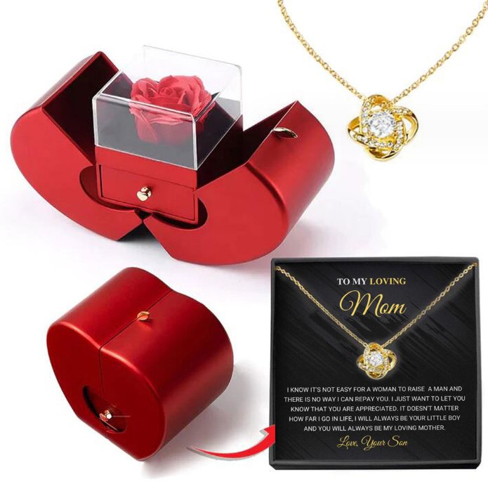 Red Apple Gift Box With Luxurious Necklace - Just4U