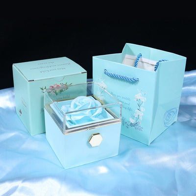 Rotating Soap Flower Rose Jewelry Packaging Box - Just4U