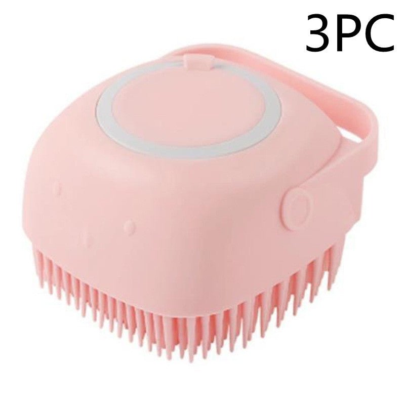 Silicone Dog Bath Massage Gloves Brush Pet Cat Bathroom Cleaning Tool Comb Brush For Dog Can Pour Shampoo Dog Grooming Supplies - Just4U