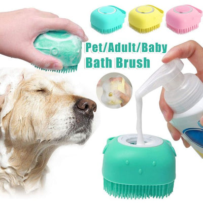 Silicone Dog Bath Massage Gloves Brush Pet Cat Bathroom Cleaning Tool Comb Brush For Dog Can Pour Shampoo Dog Grooming Supplies - Just4U