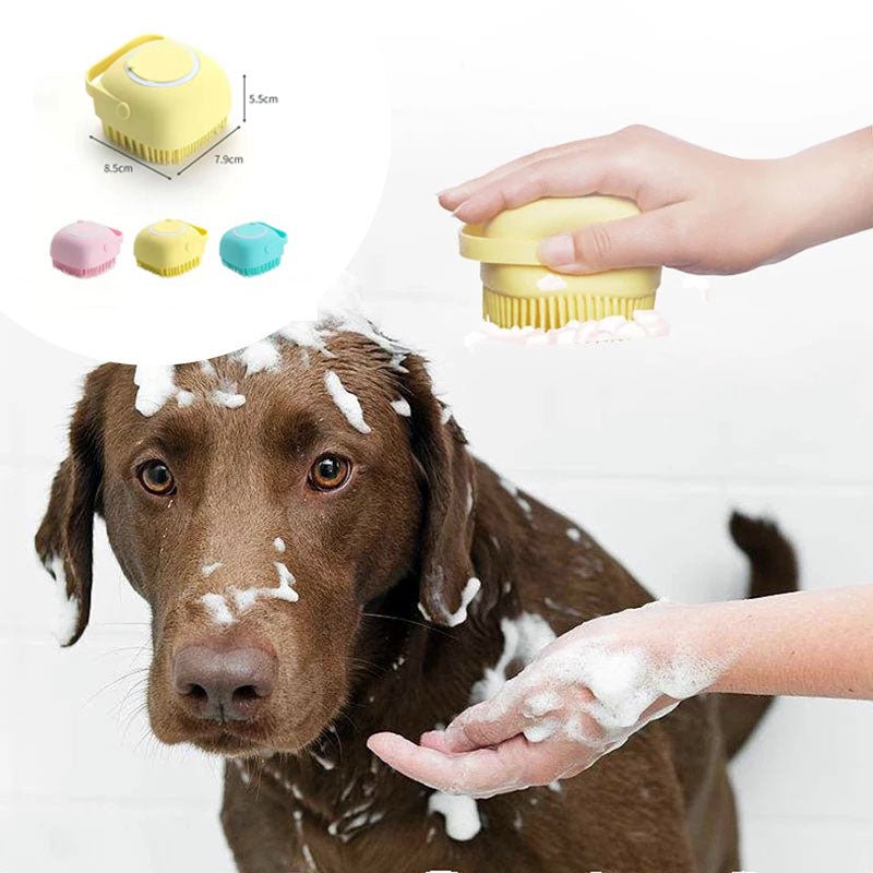 Silicone Dog Bath Massage Gloves Brush Pet Cat Bathroom Cleaning Tool Comb Brush For Dog Can Pour Shampoo Dog Grooming Supplies - Just4U