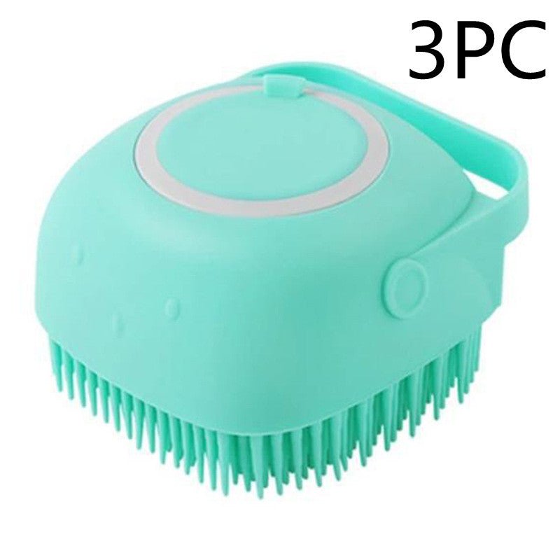 Silicone Dog Bath Massage Gloves Brush Pet Cat Bathroom Cleaning Tool Comb Brush For Dog Can Pour Shampoo Dog Grooming Supplies - Just4U