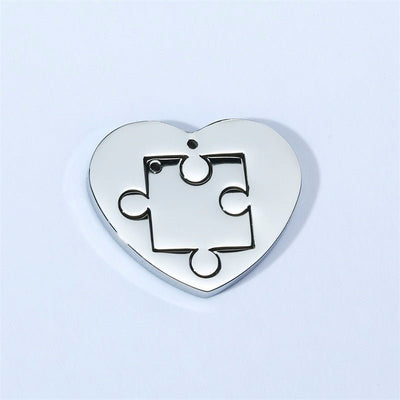 Stainless steel heart-shaped puzzle lovers pendant - Just4U